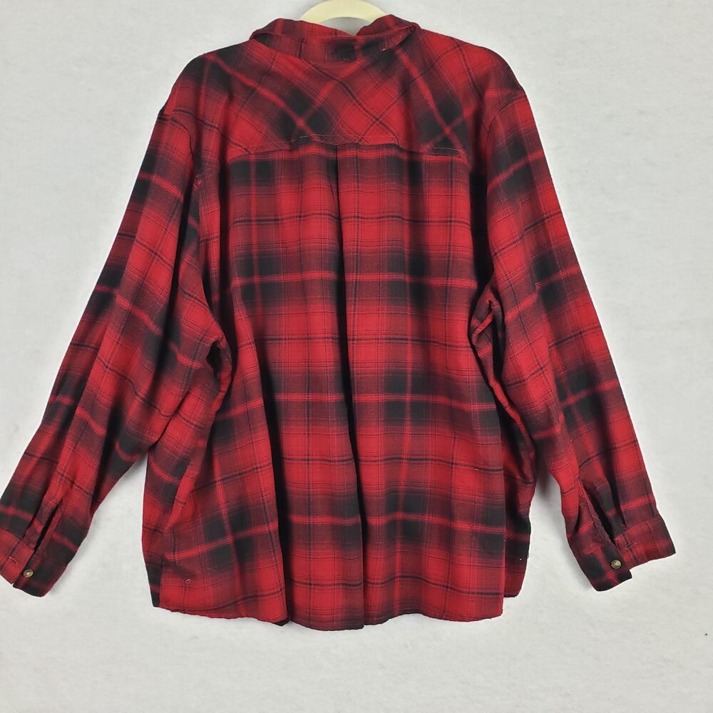 Maurices Size 4X Shacket Red Black Classic Plaid Cabincore Hipster Grunge Casual - Picture 8 of 8